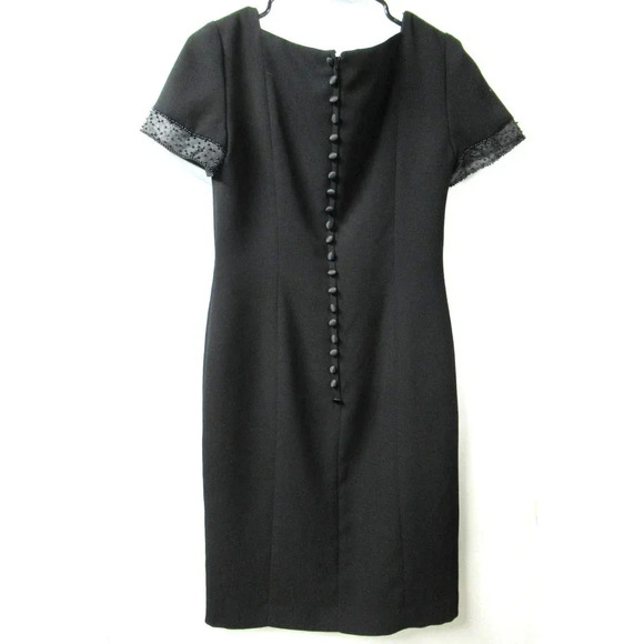 TALBOTS Women’s Petite Acrylic Short Sleeved Dress Beaded Black Size 8P - Picture 2 of 9